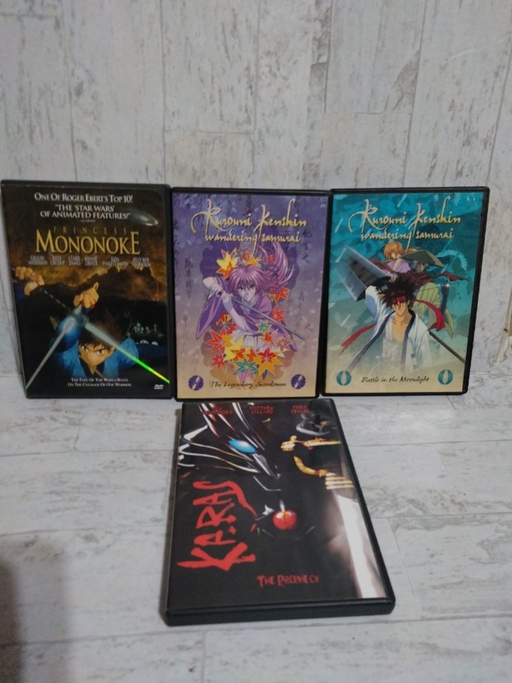 Anime VHS/DVD Lot - Princess Mononoke, Kuromi Kenshin & Karai